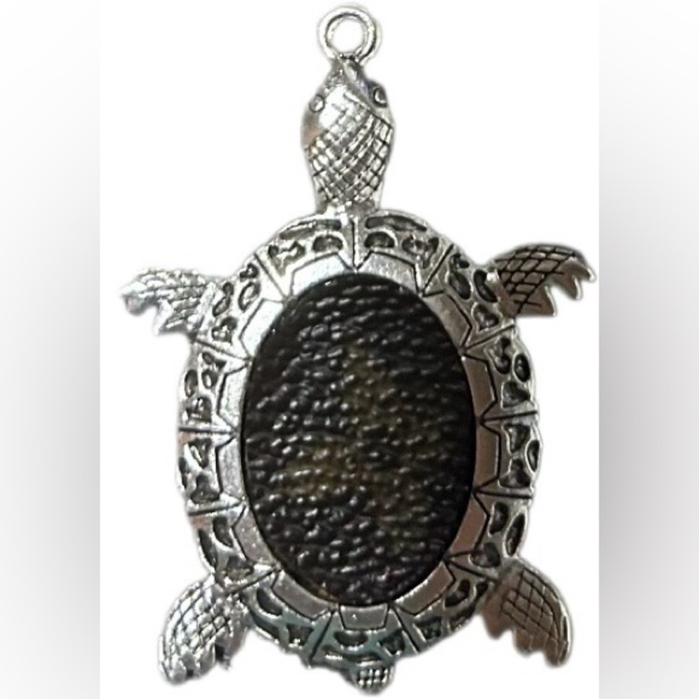 Turtle pendant handcrafted from authentic LV leather ( Upcycled )